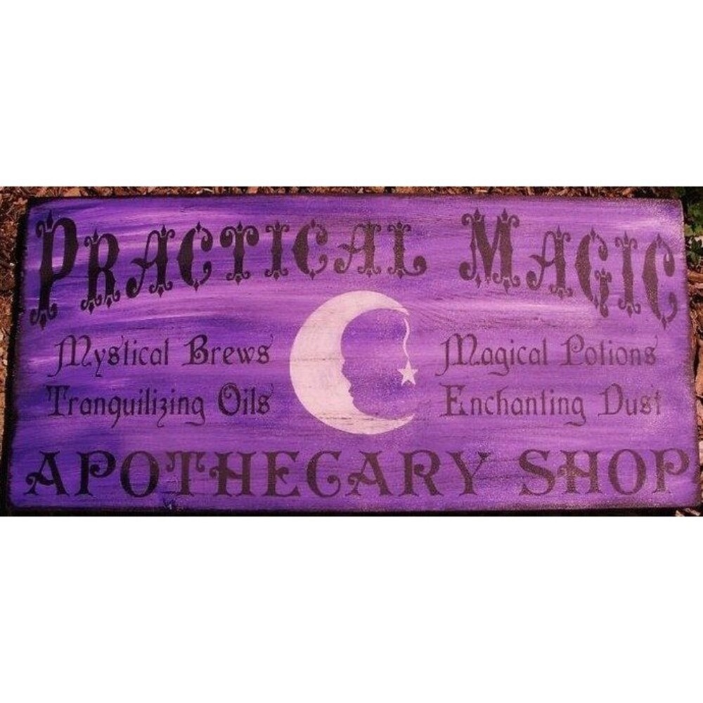 Primitive Witch Sign Practical Magic Apothecary Shop halloween Witchcraft